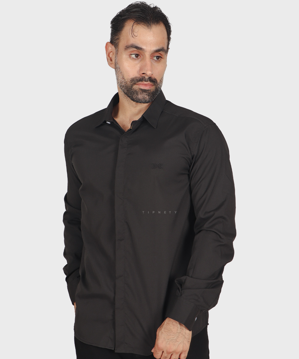                                           آبی روشن سبز مشکی یشمی یاسی نفتی پیراهن آستین بلند فیت 0939  - تصویر 4