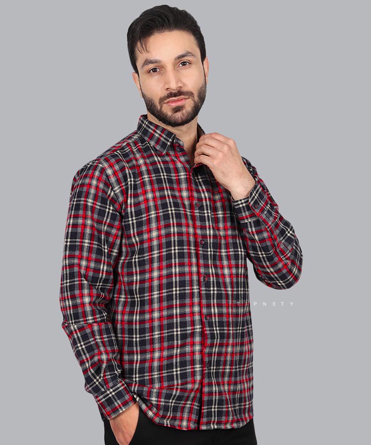 پیراهن مردانه پشمی و چهارخانه 0410