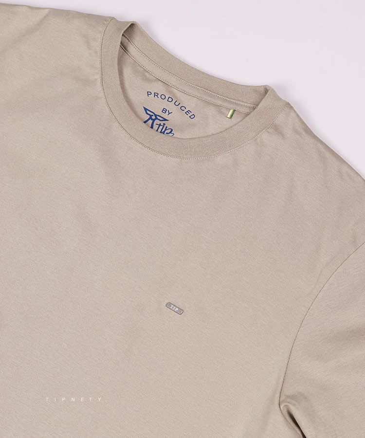 تیشرت ساده کرم تیره مردانه برند تیپ نتی 9121