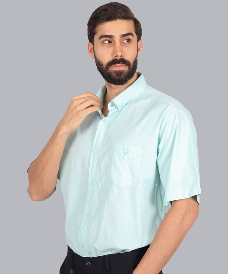 پیراهن آستین کوتاه مردانه ساده مجلسی 0731