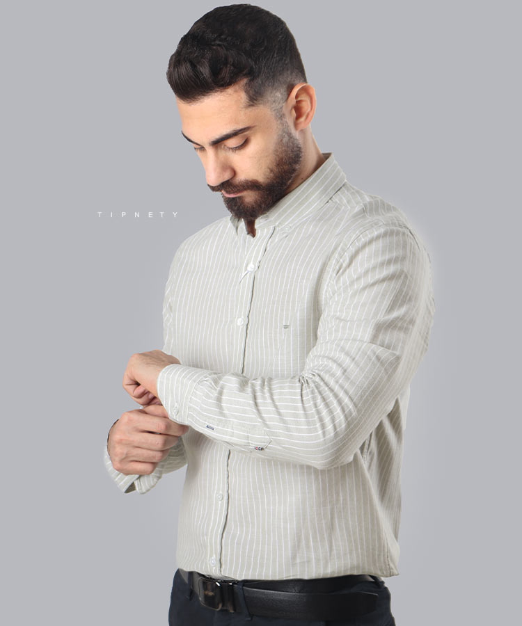                                                                                         صدری کرم آبی پیراهن آستین بلند فیت 8825  - تصویر 4