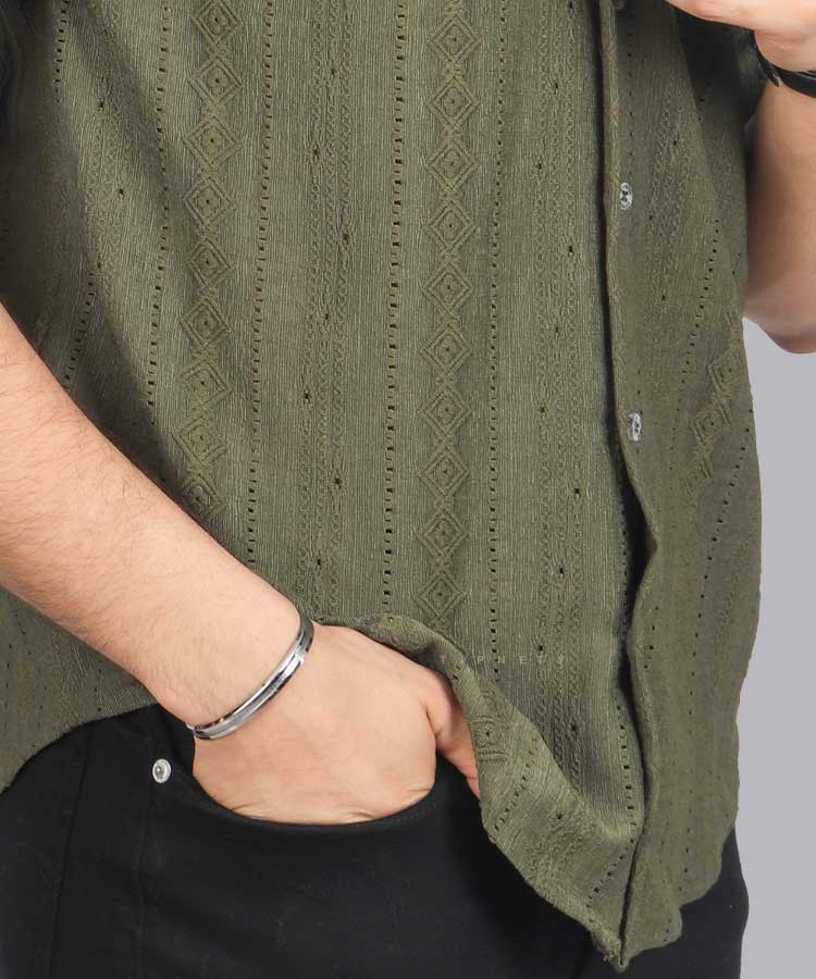                                                                                                                                                 شتری مشکی سبز شیری طوسی پیراهن یقه انگلیسی 0332  - تصویر 9