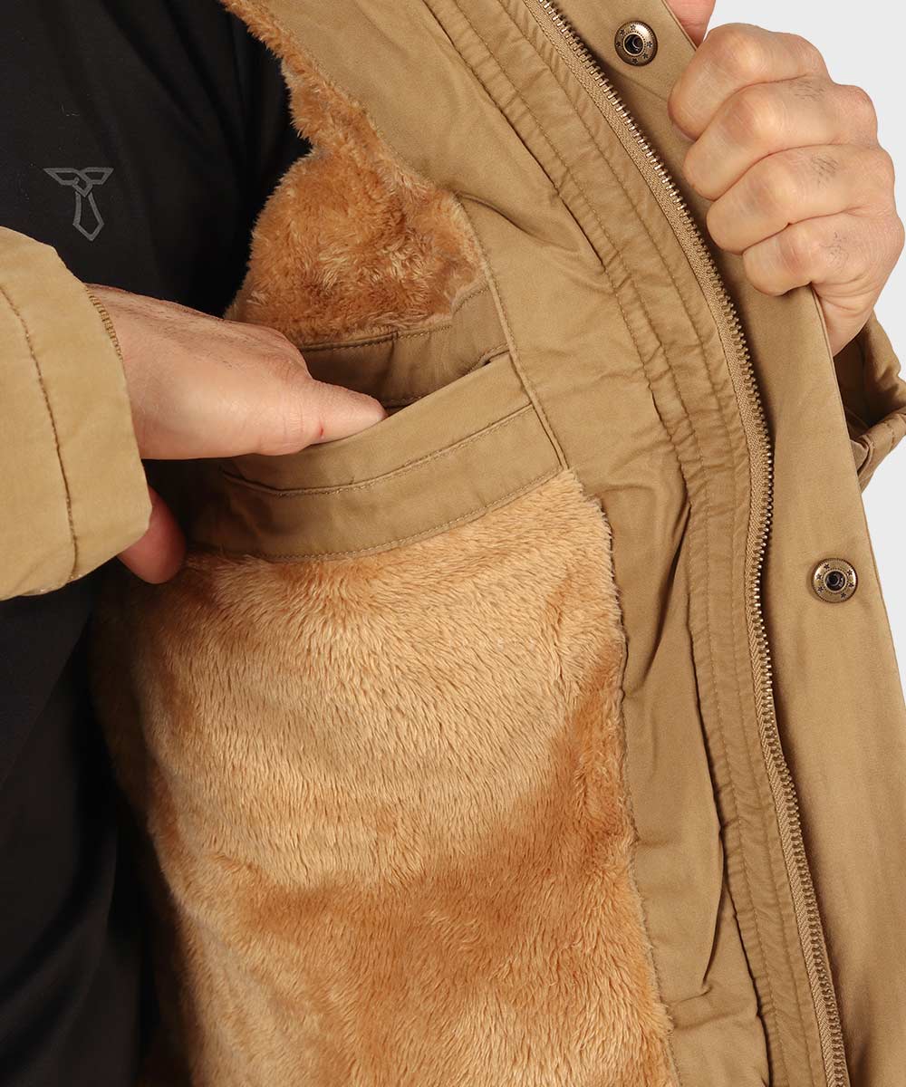                         مشکی لجنی شتری زمستانه کت کتان 8815  - تصویر 9