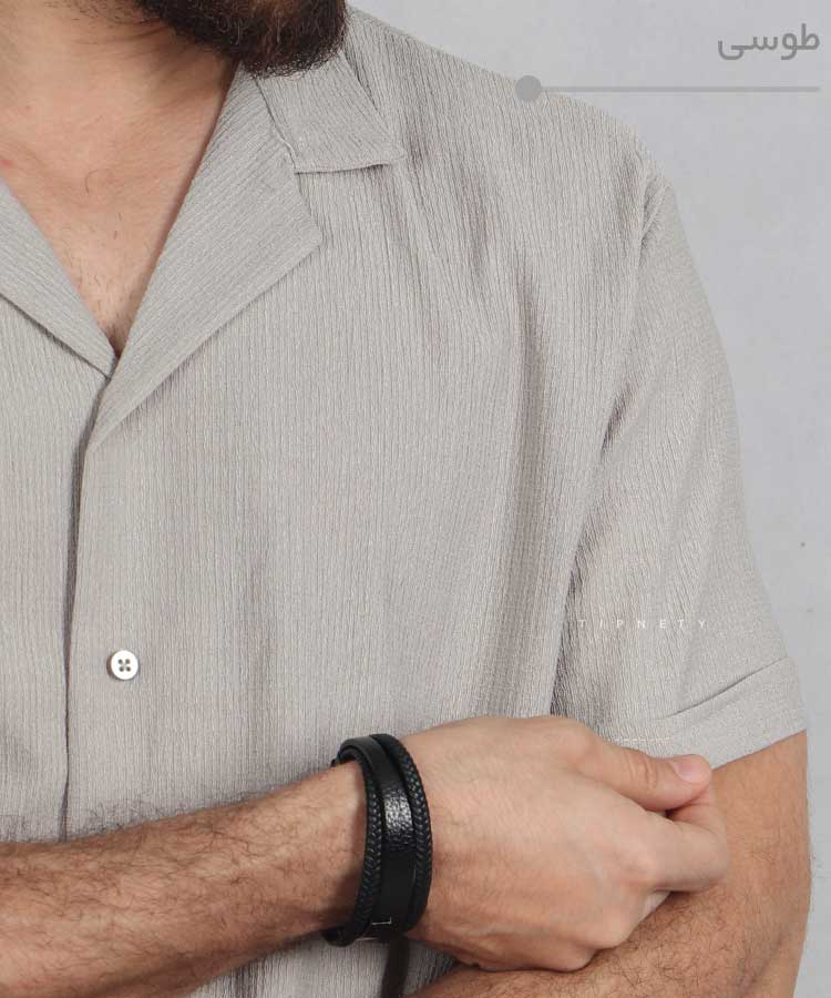                                                                         صدری نوک مدادی شیری طوسی مشکی پیراهن یقه انگلیسی 1310  - تصویر 7