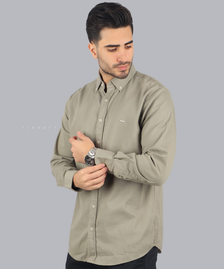 پیراهن مردانه آستین بلند کتان 5233