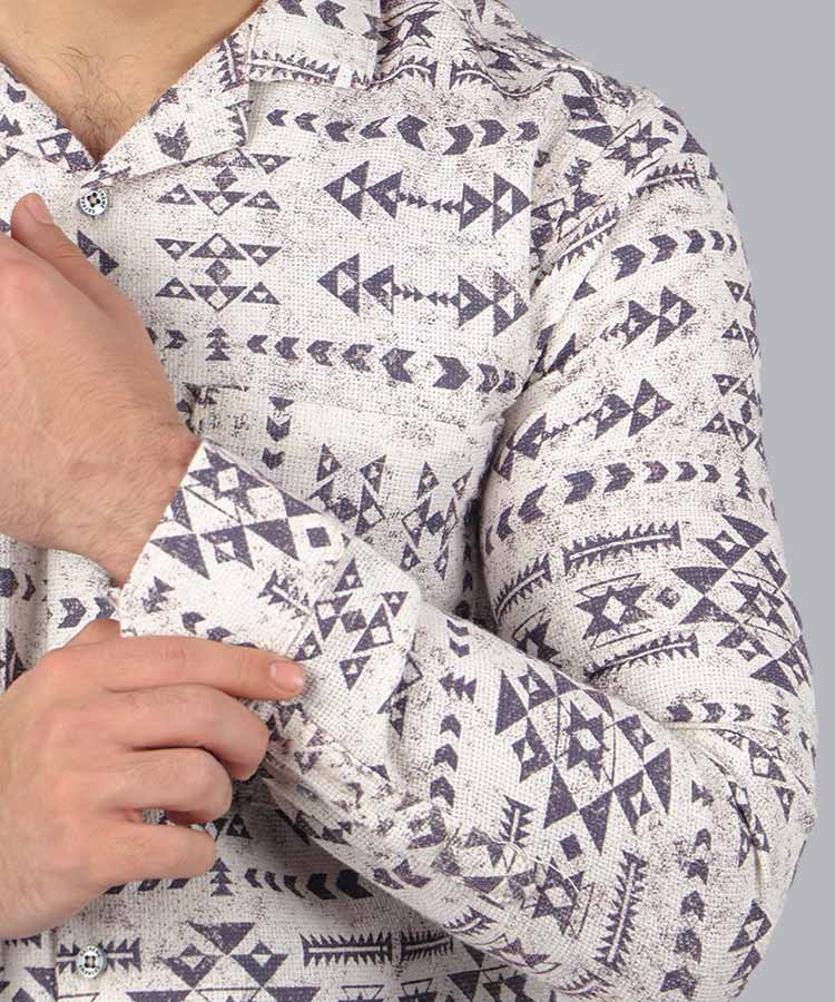 پیراهن آستین بلند یقه انگلیسی مردانه 0130