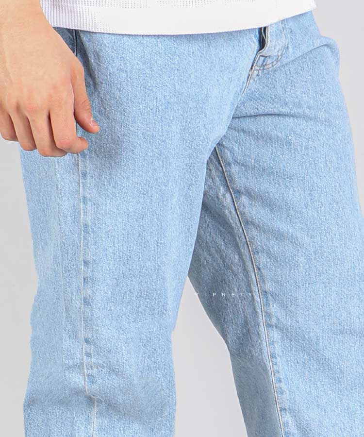 شلوار جین بگ مردانه آبی یخی 0860