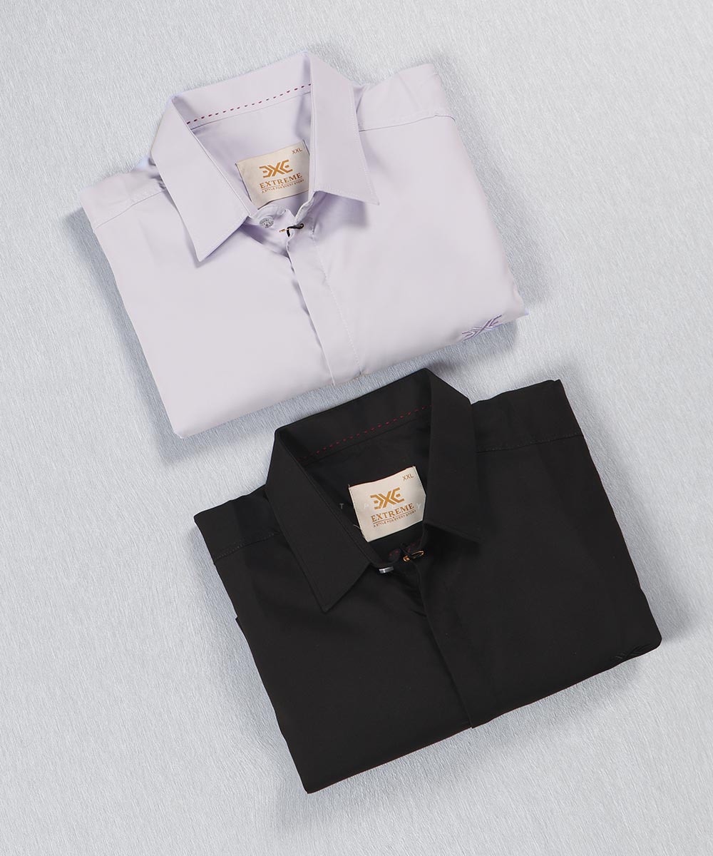 پیراهن مردانه آستین بلند دکمه مخفی 0939