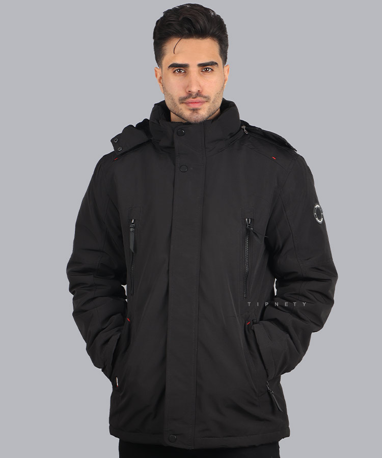                                                                                                                 شتری مشکی سورمه ای زمستانه کاپشن 2138  - تصویر 4