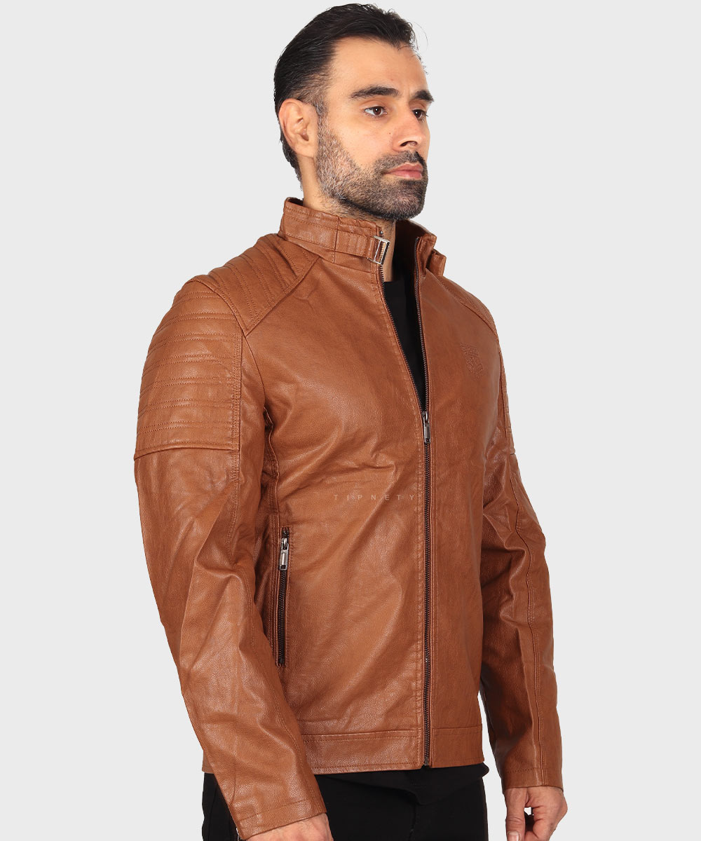                         عسلی خاکی مشکی زمستانه کت چرم 8822  - تصویر 11