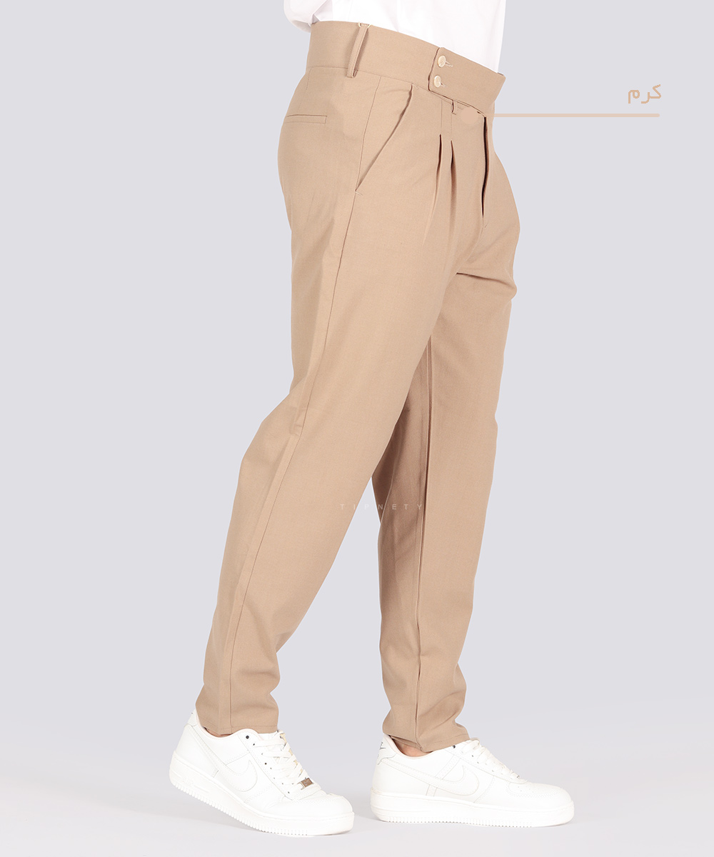         روشن       کرم مشکی سبز کرم روشن شکلاتی ذغالی شلوار پارچه ای فیت 0480  - تصویر 4