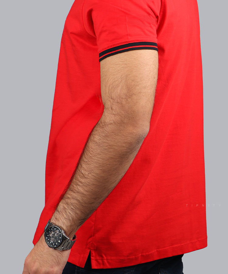 تیشرت یقه دار قرمز مردانه 8115