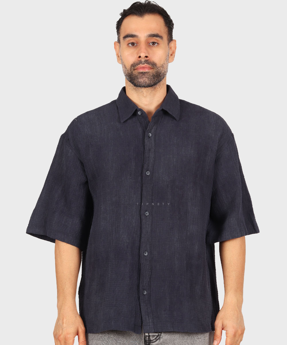 پیراهن باکسی مردانه آستین کوتاه 2683