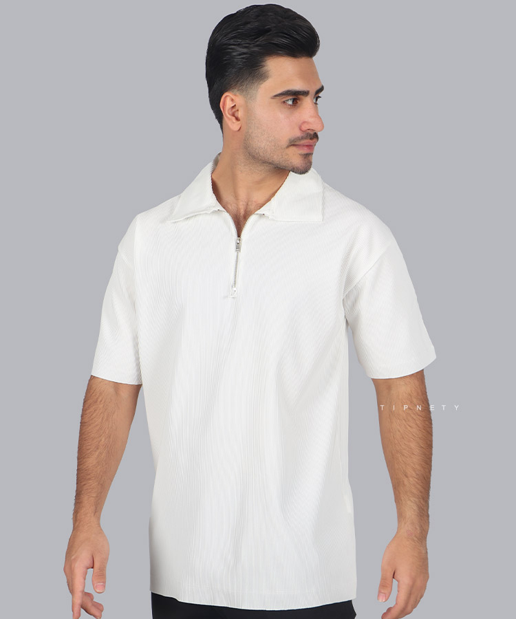                                                                                                                                                                                                                                                 کرم سفید مشکی کله غازی قهوه ای صدری طوسی تیشرت یقه دار 1703  - تصویر 13