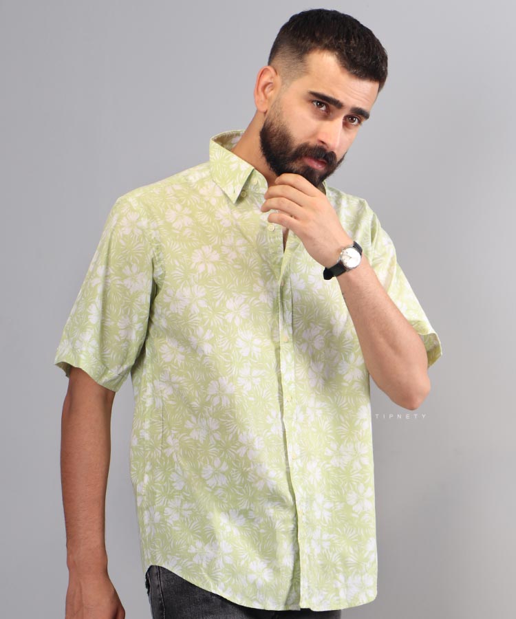 پیراهن مردانه هاوایی آستین کوتاه 1203