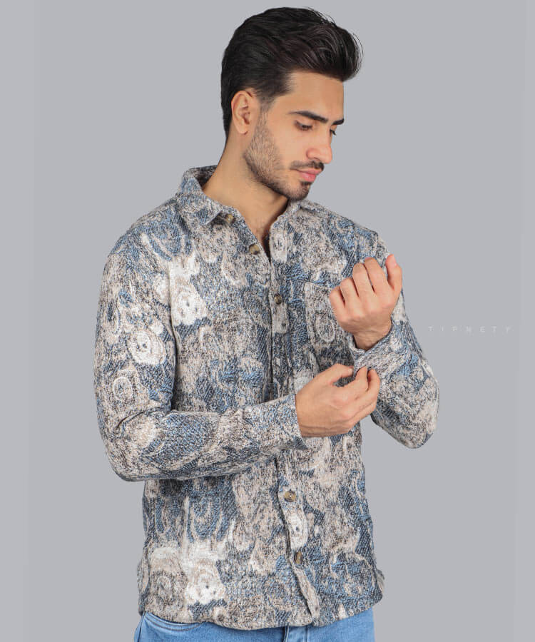                                                                                         کرم سورمه ای مشکی پاییزه پیراهن 0843  - تصویر 3