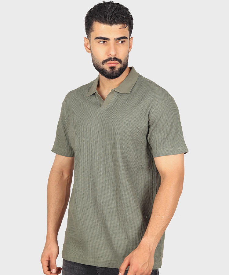                     سورمه ای کرم سفید سبز تیشرت یقه دار 2060  - تصویر 3