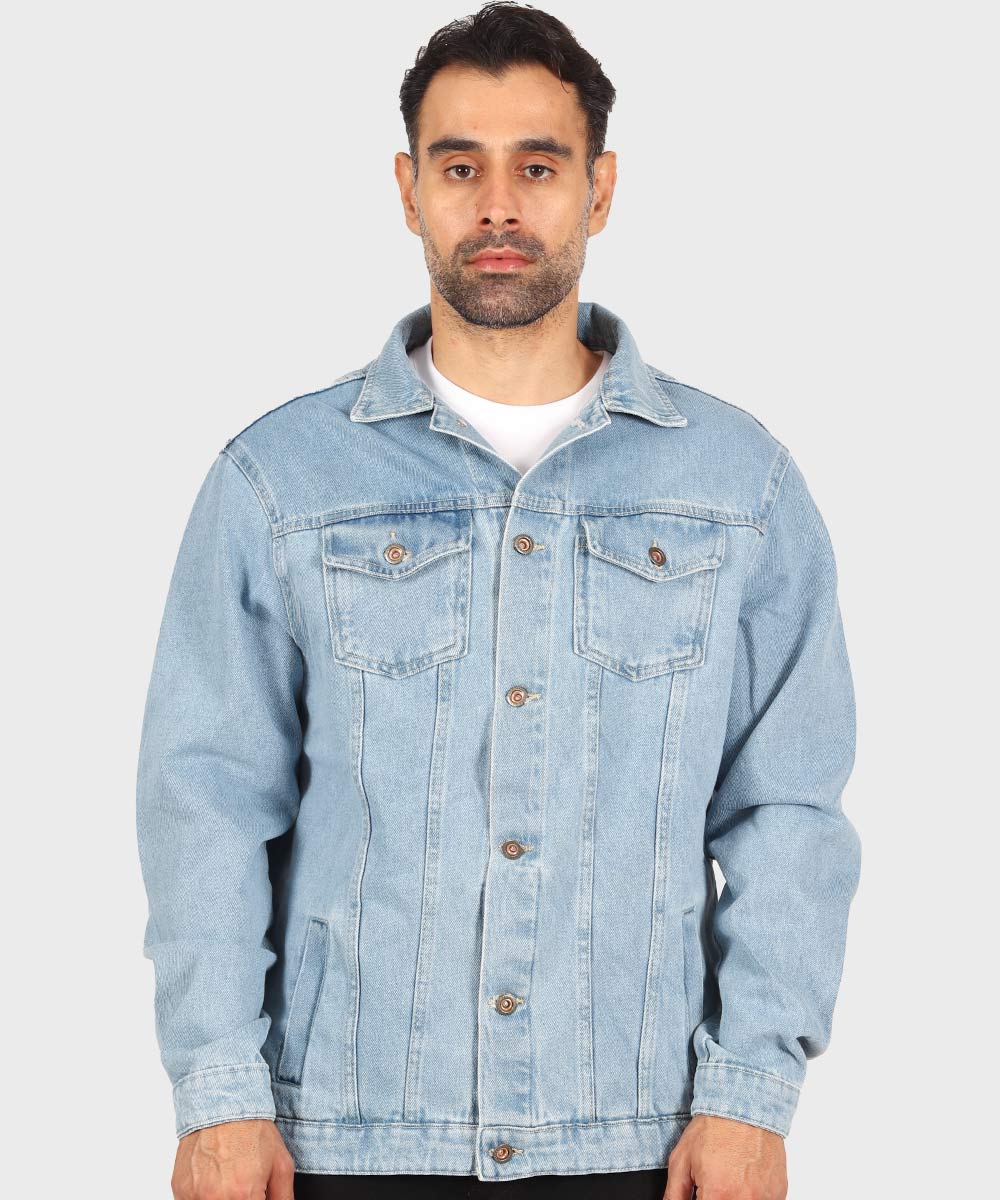 کت جین آبی یخی ساده 0201