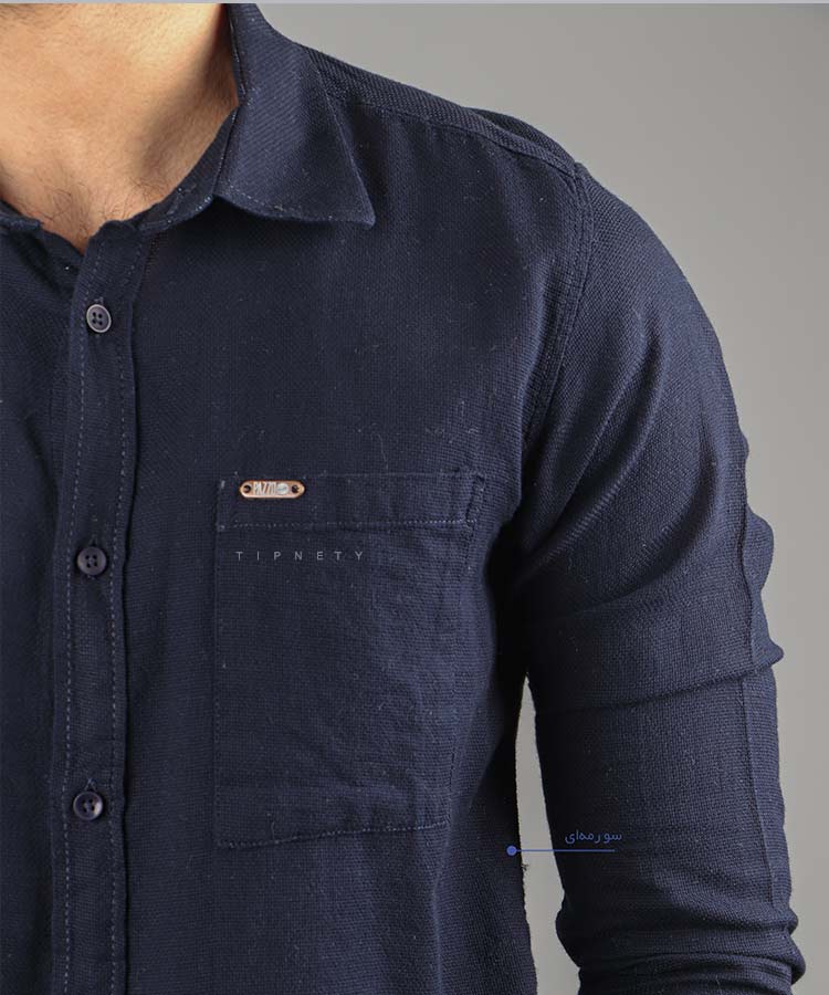                                                                                     پرتقالی سفید مشکی نفتی سبز کرم پیراهن آستین بلند فیت 0831  - تصویر 8