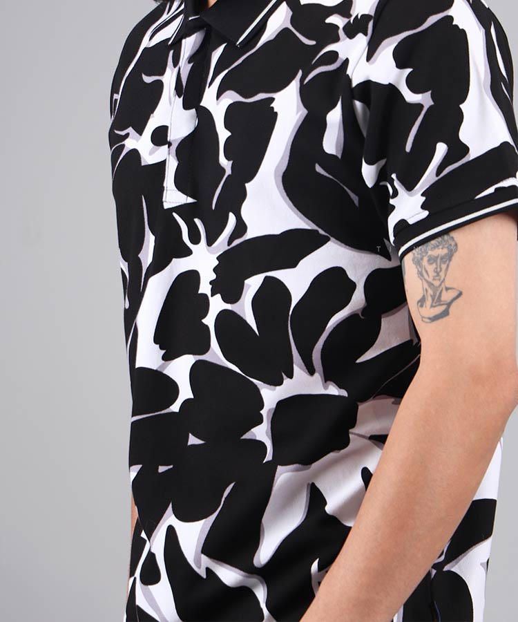                                                                                                         مشکی طوسی تیشرت یقه دار 1157  - تصویر 3