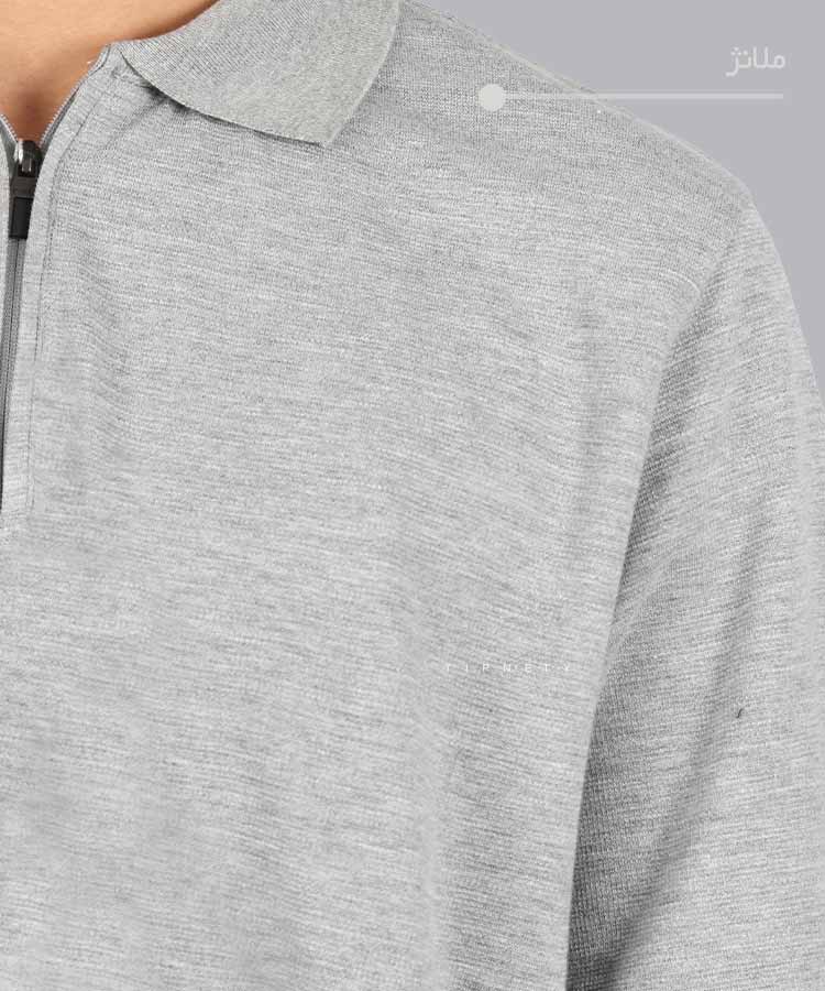                                                                                                 سبز ملانژ سورمه ای سفید مشکی تیشرت یقه دار 0563  - تصویر 7