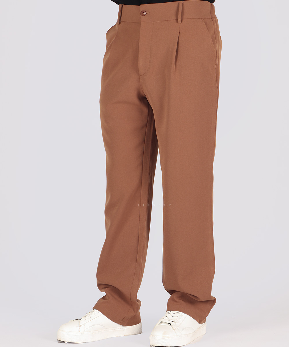                                                                 سورمه ای طوسی تیره مشکی کرم شکلاتی شلوار پارچه ای بگ استایل 0921  - تصویر 14