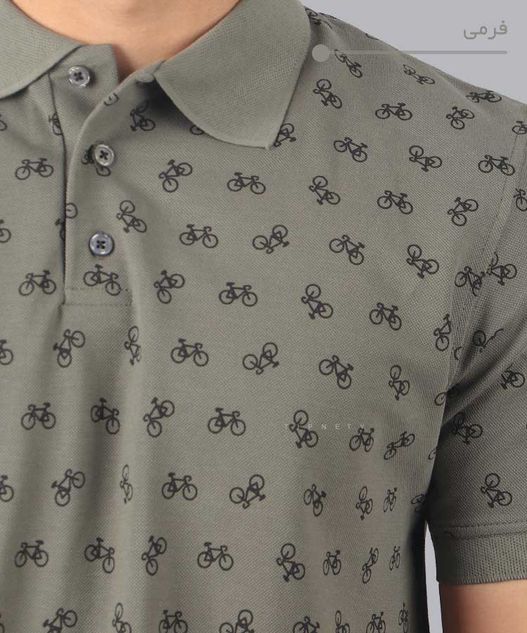                                                                                                                                                                         سورمه ای طوسی تیره فرمی خردلی مشکی تیشرت یقه دار 1551  - تصویر 7