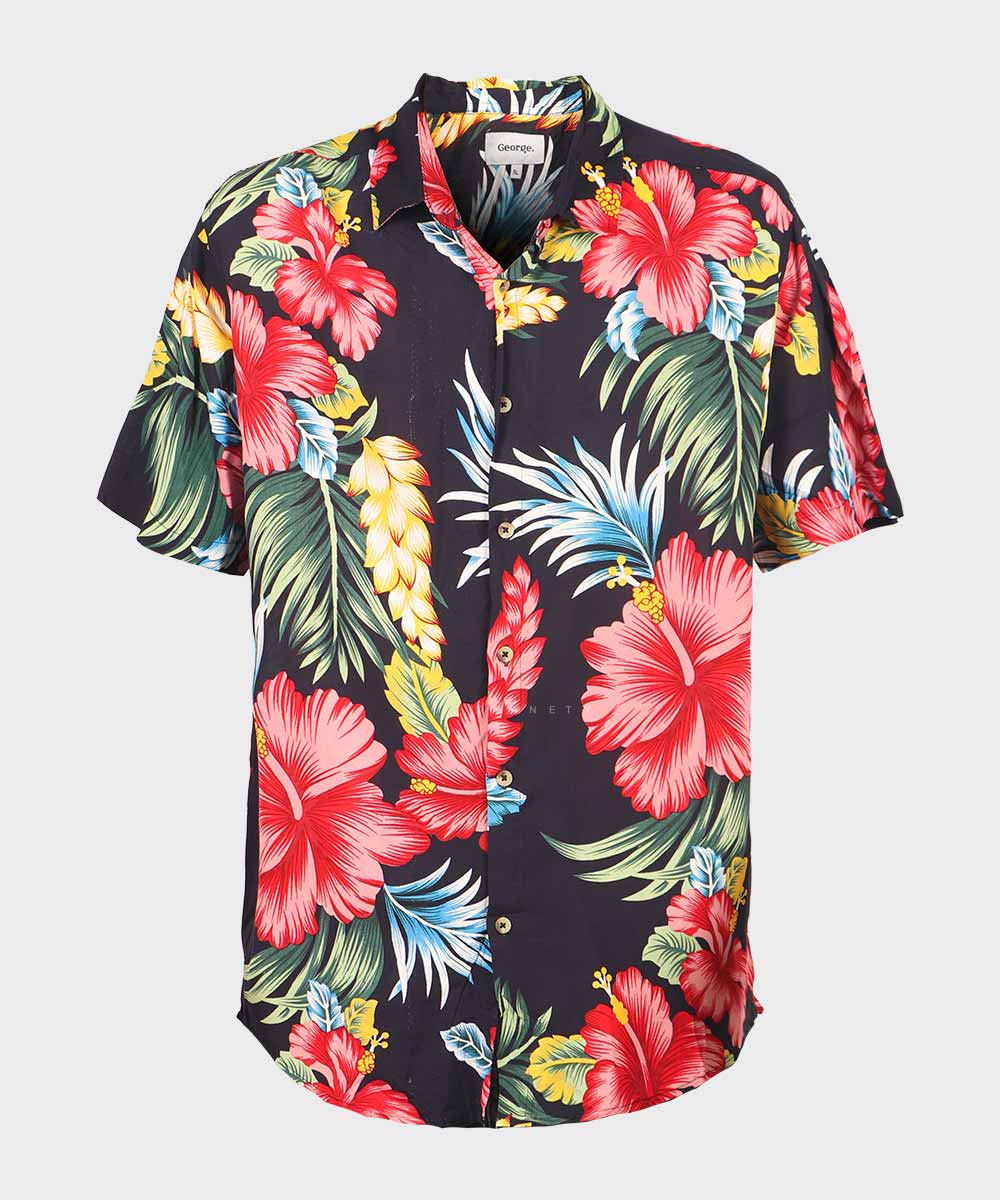 پیراهن مردانه هاوایی آستین کوتاه 2052