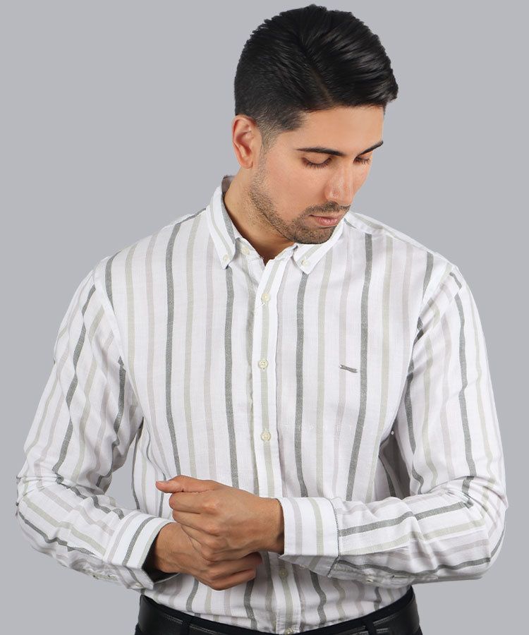 پیراهن مردانه آستین بلند راه راه 1264