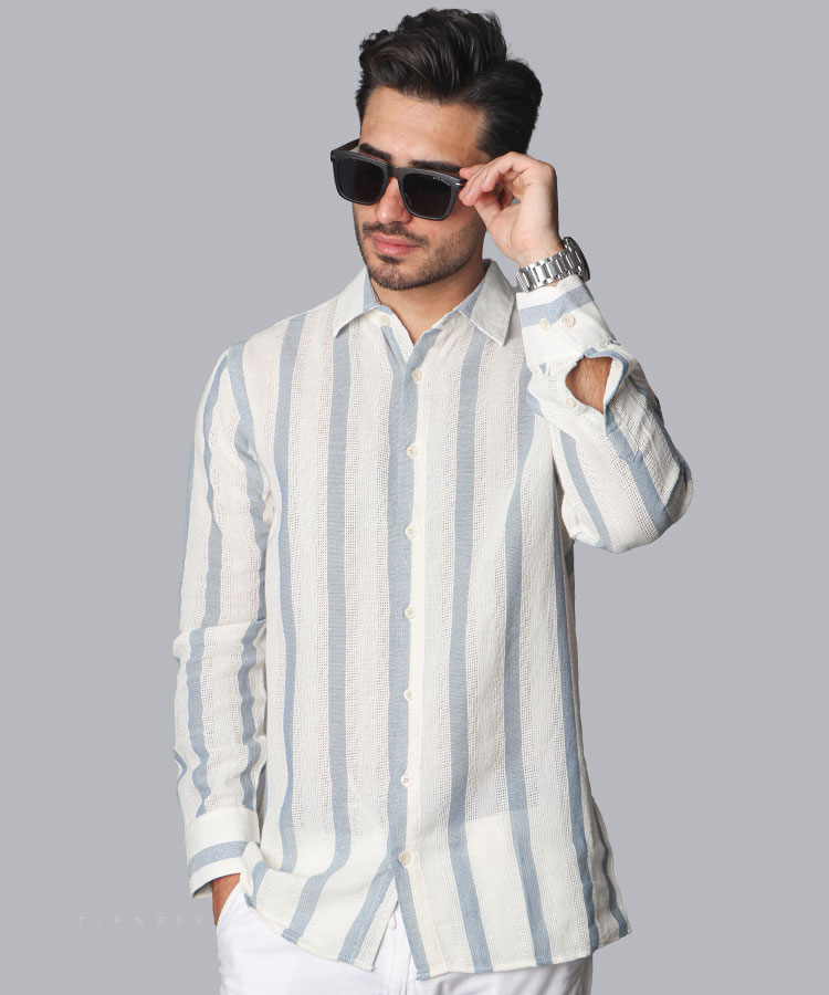 پیراهن مردانه آستین بلند کنفی 5193