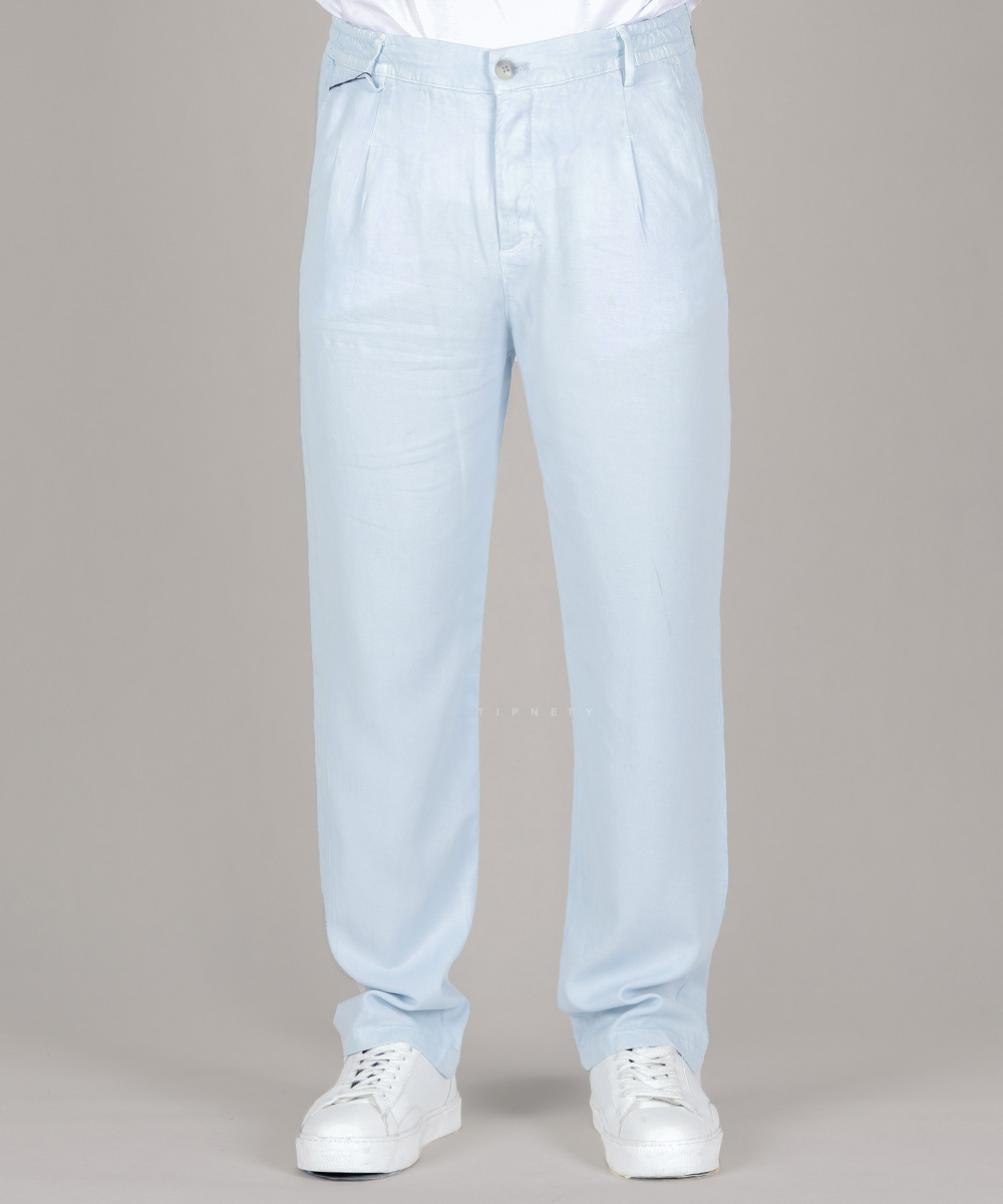                     لجنی قهوه ای طوسی روشن آبی روشن شلوار پارچه ای اسلش 0116  - تصویر 3