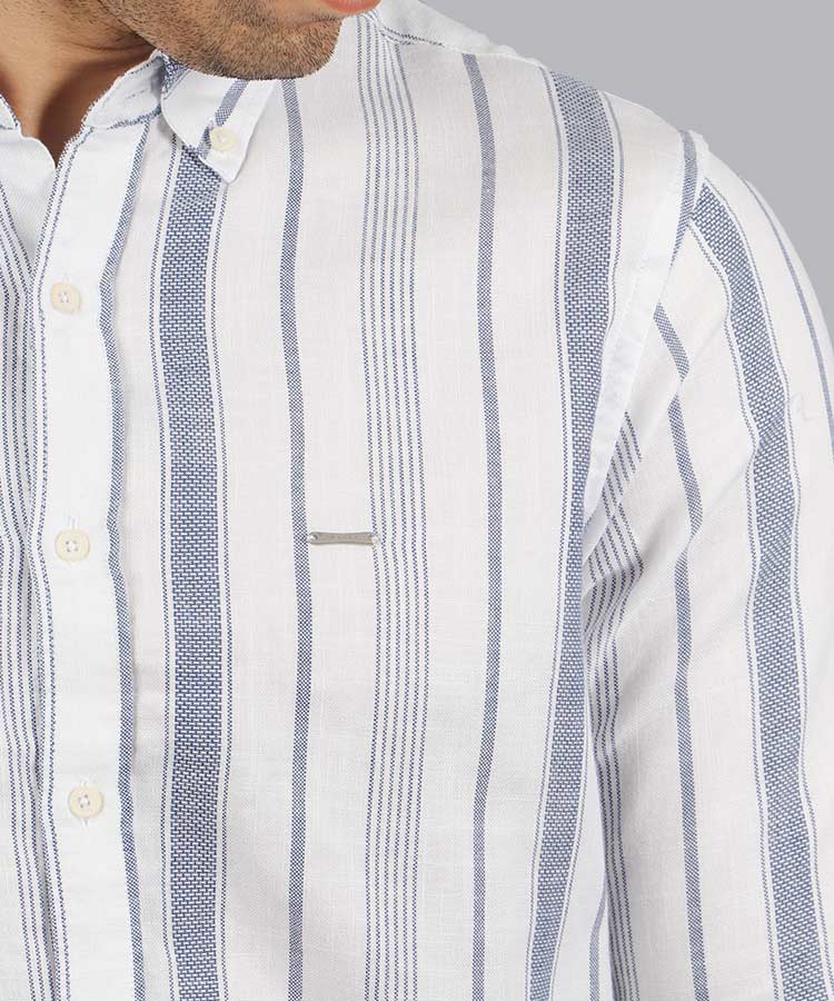 پیراهن مردانه آستین بلند راه راه 1236