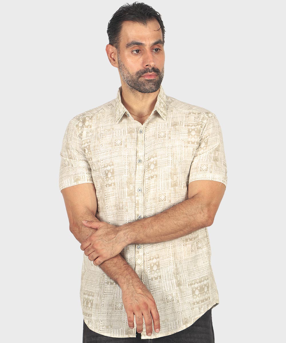     خاکی پیراهن آستین کوتاه فیت 0952  - تصویر 6