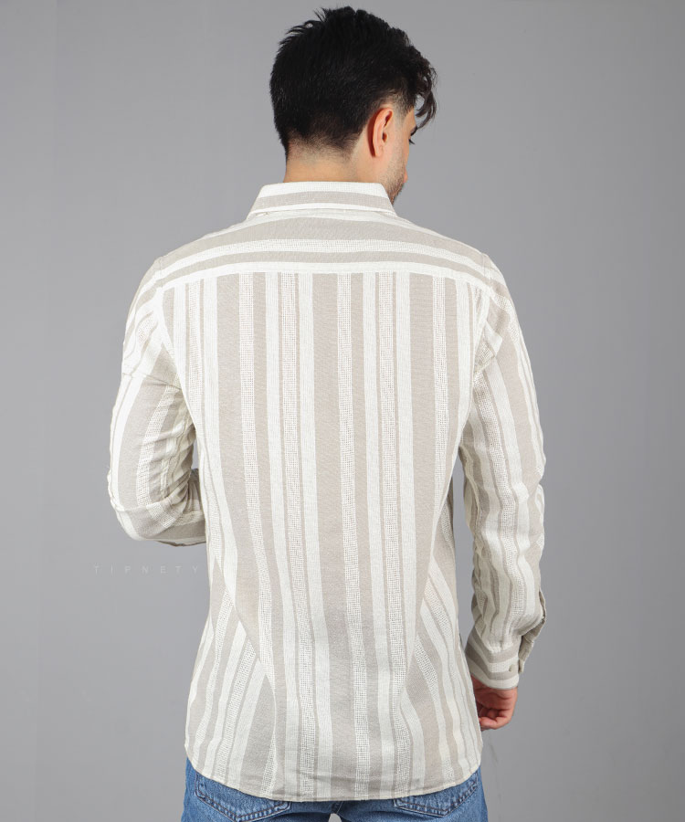 پیراهن مردانه آستین بلند راه راه 5182