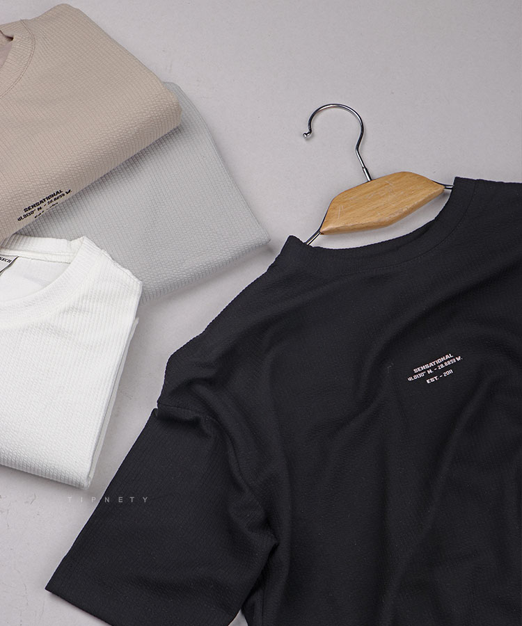                                   مشکی طوسی کرم سفید تیشرت لش 1674  - تصویر 3