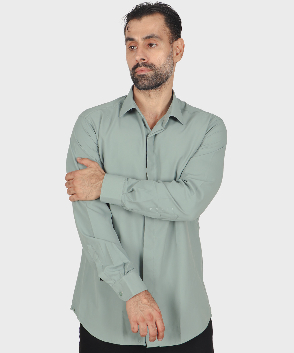                                                                                                       سفید یشمی کاربنی یاسی طوسی تیره سورمه ای سبز نفتی آبی تیره صدری زرشکی آبی روشن طوسی روشن کرم نوک مدادی کله غازی پیراهن آستین بلند فیت 0900  - تصویر 15