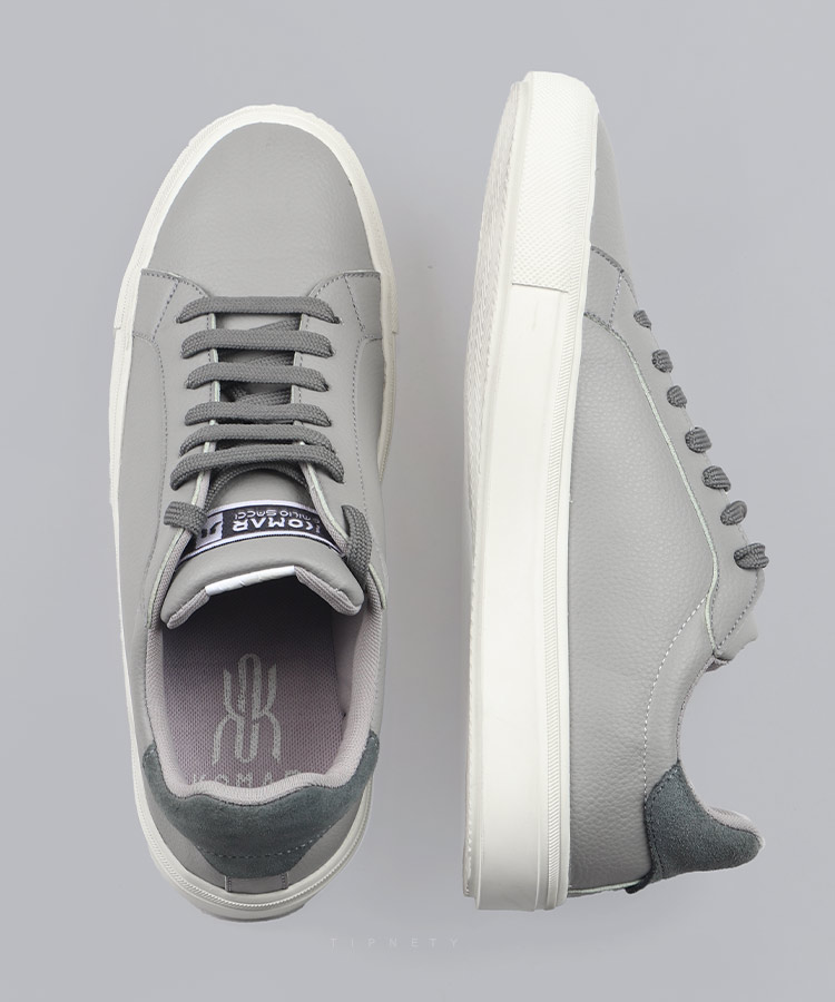 کفش ونس طوسی مردانه لژ سفید 2728