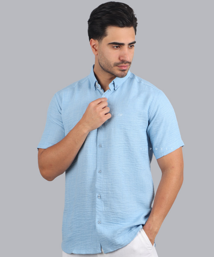 پیراهن مردانه ساده آستین کوتاه 0494