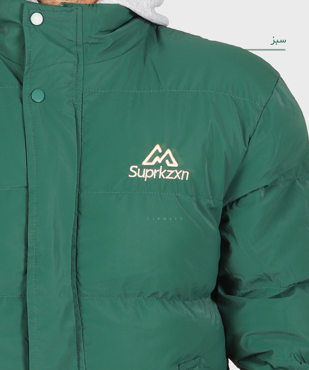                               صدری سبز سفید مشکی زمستانه کاپشن 0218  - تصویر 4