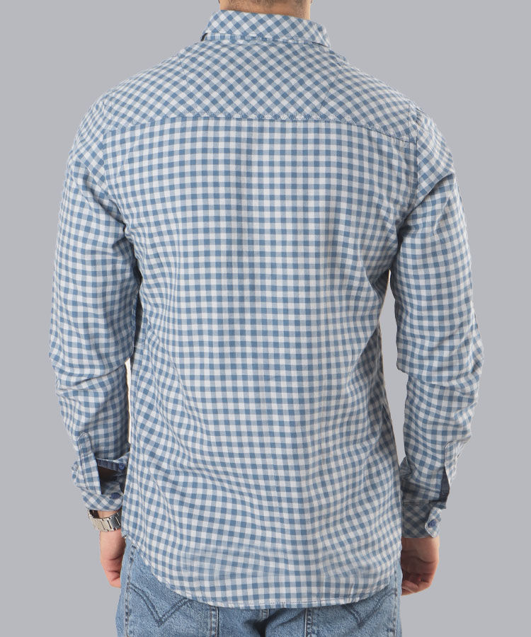                                                                                                                         خردلی آبی طوسی سبز سورمه ای پیراهن آستین بلند فیت 2490  - تصویر 7