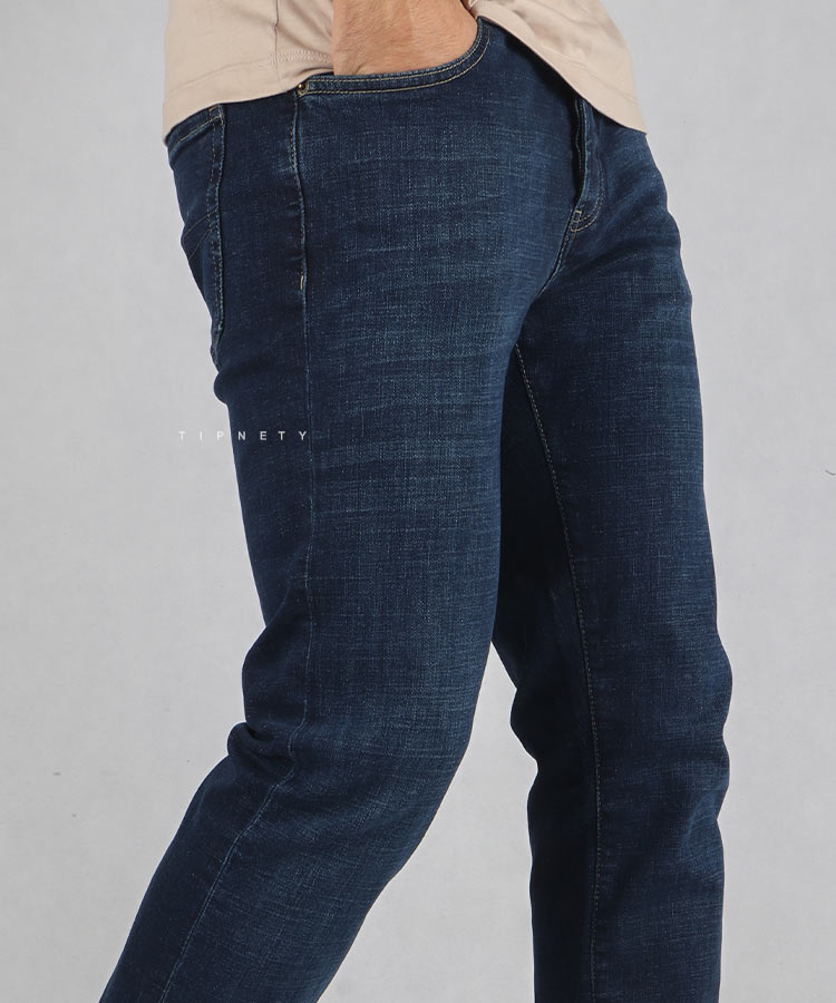شلوار جین اسلیم مردانه آبی تیره 6023
