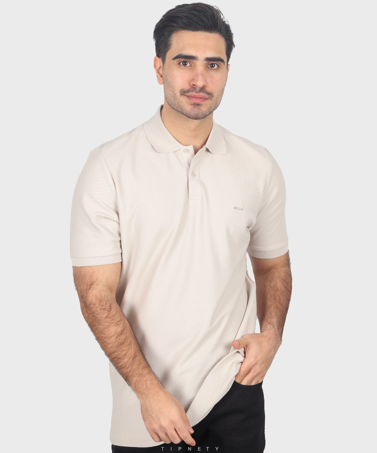 تیشرت یقه دار پارچه بیسکوییتی 0588