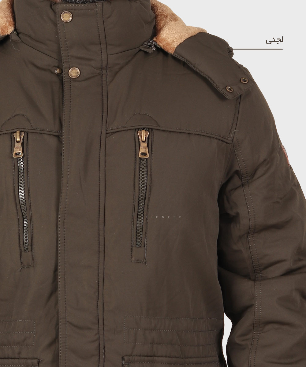                 لجنی شتری مشکی زمستانه کاپشن 1922  - تصویر 7