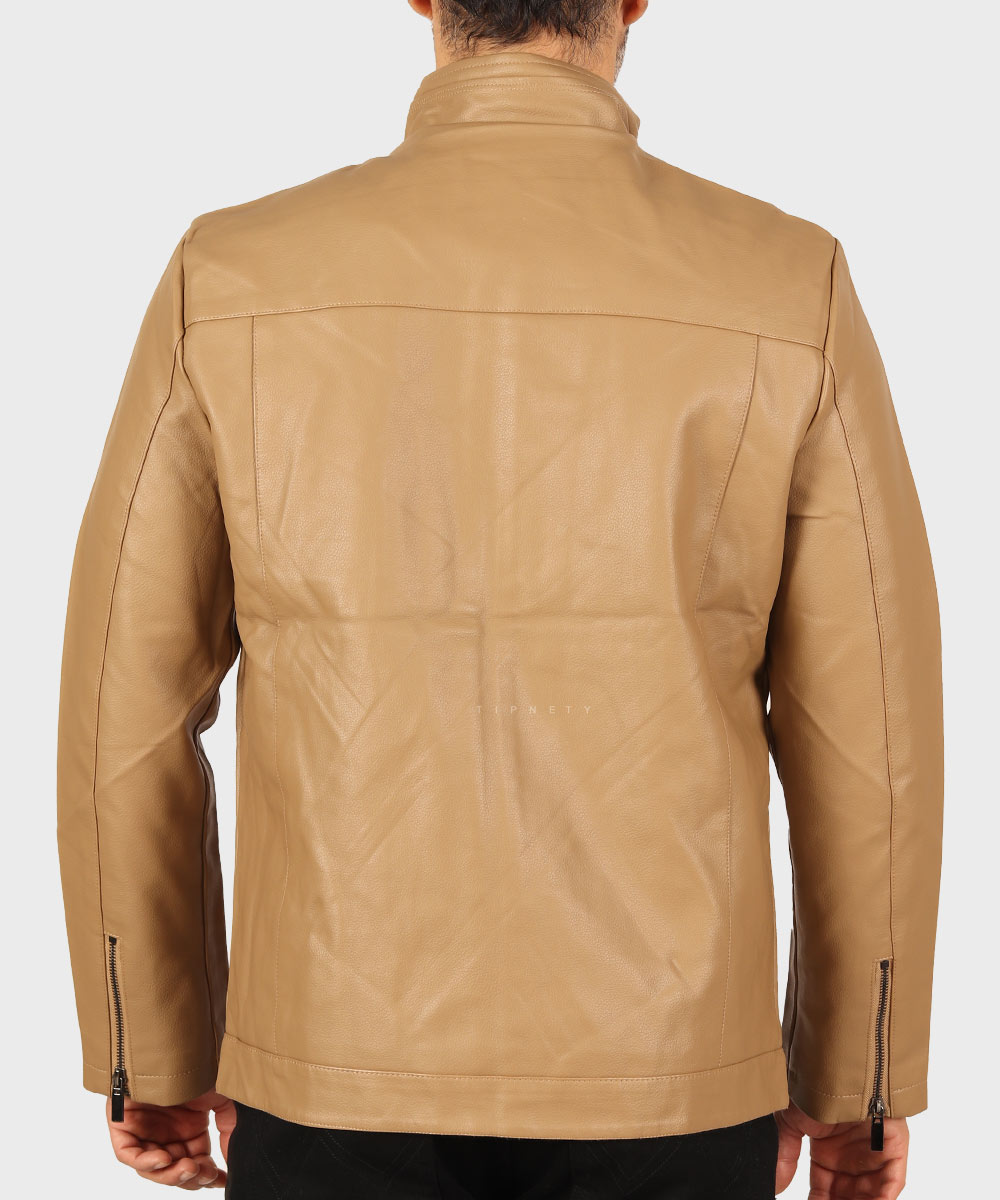                 خاکی مشکی کرم شیری زمستانه کت چرم 6317  - تصویر 13