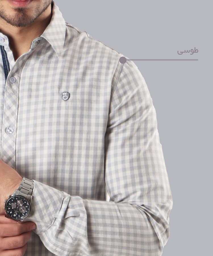                                                                                                                         خردلی آبی طوسی سبز سورمه ای پیراهن آستین بلند فیت 2490  - تصویر 3