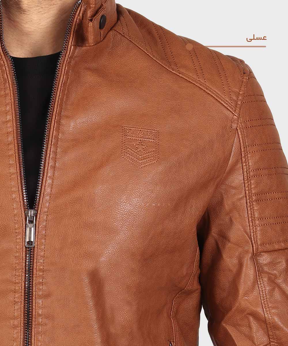                         عسلی خاکی مشکی زمستانه کت چرم 8822  - تصویر 5