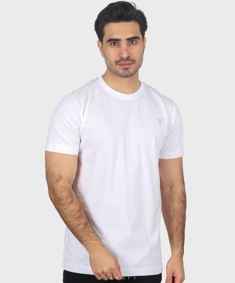 تیشرت ساده سفید مردانه برند تیپ نتی 9139