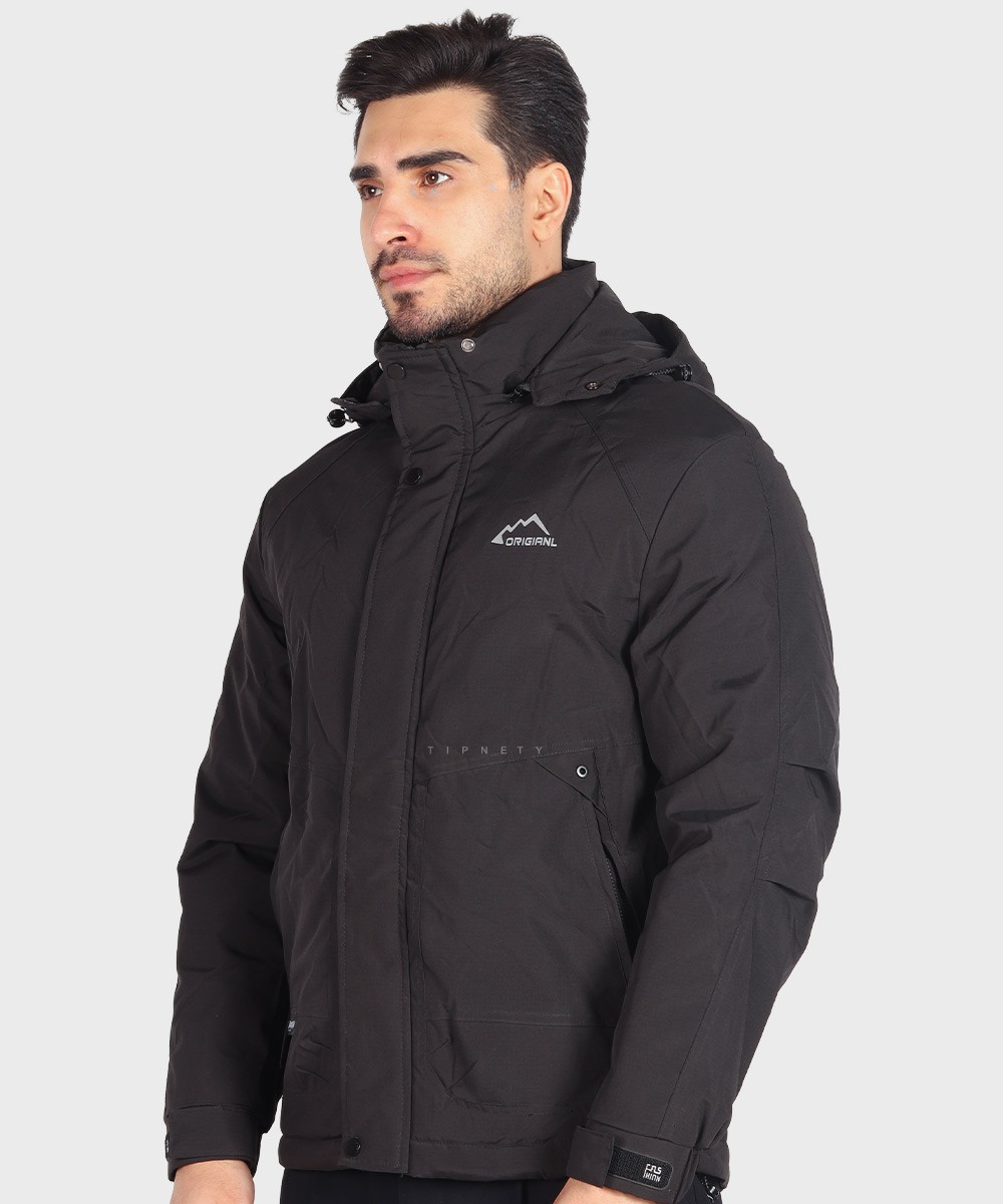 مشکی لجنی استخوانی صدری زمستانه کاپشن 7315  - تصویر 7