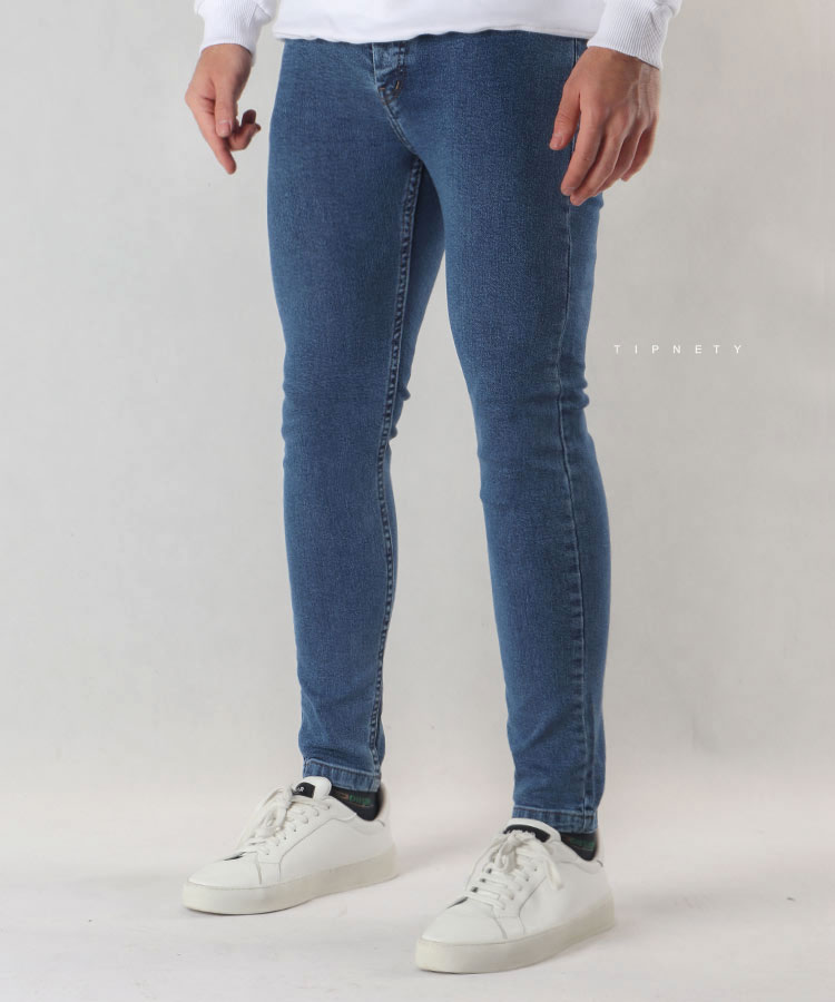 شلوار جین اسکینی مردانه آبی 0530