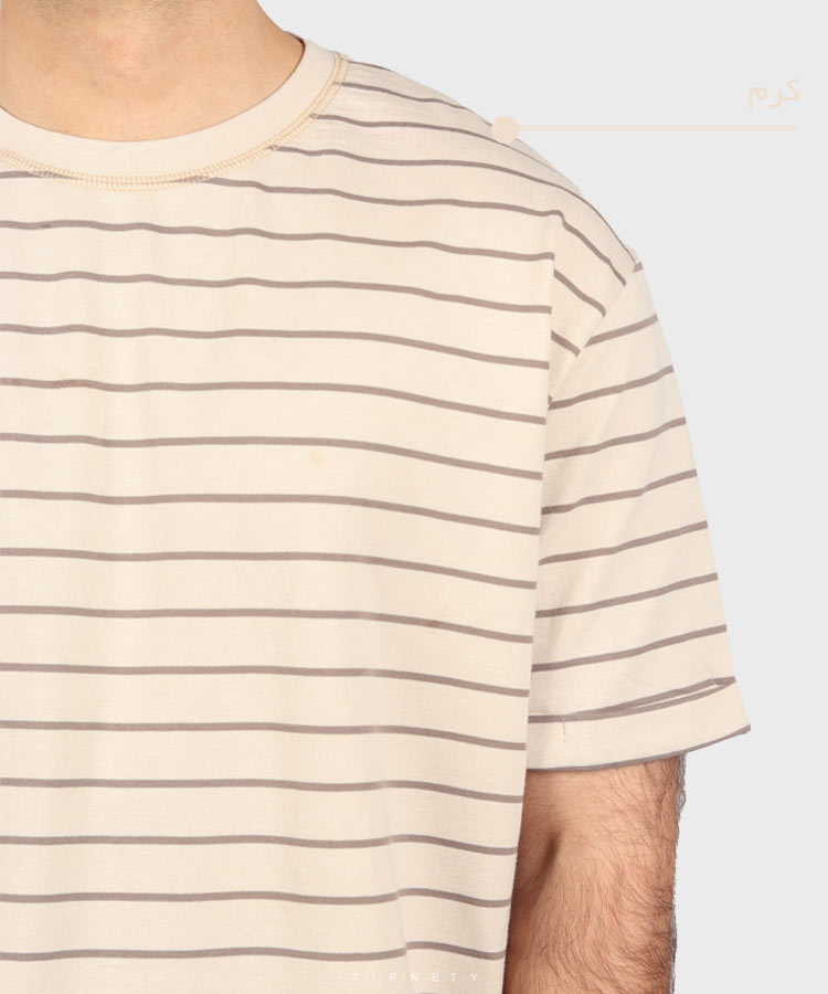                                         کرم طوسی سفید سورمه ای تیشرت لش 1546  - تصویر 6